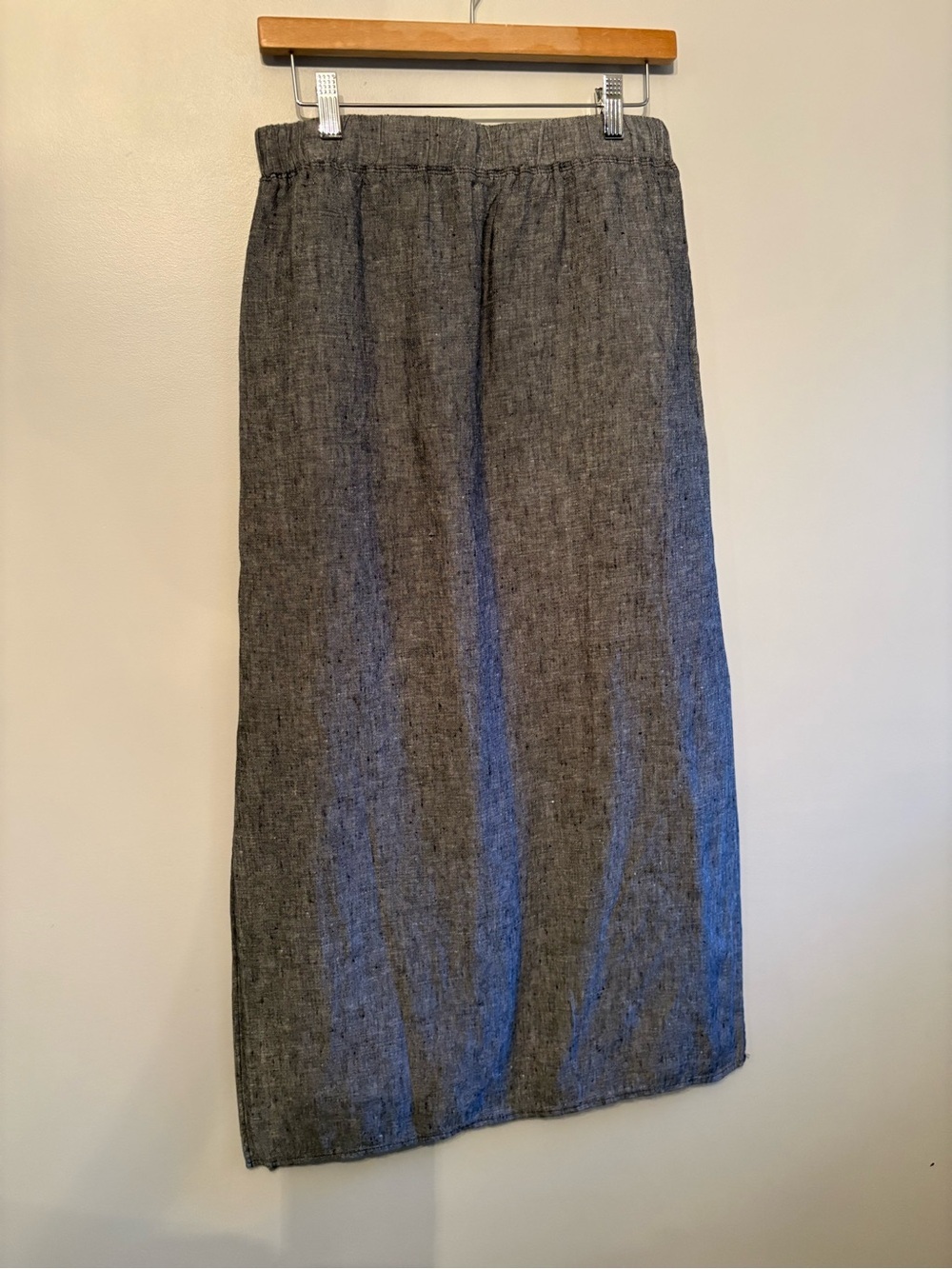 Max Studio linen maxi skirt side slits pockets drawstring waist - Picture 7 of 16